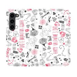 Housse Cuir Portefeuille Pour Samsung Galaxy S23 Amour Valentines