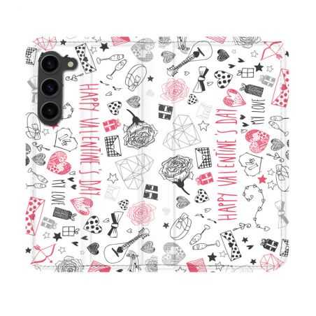 Housse Cuir Portefeuille Pour Samsung Galaxy S23 Amour Valentines
