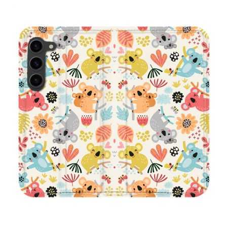 Housse Cuir Portefeuille Pour Samsung Galaxy S23 Animal Koala Pattern