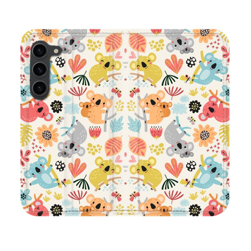 Housse Cuir Portefeuille Pour Samsung Galaxy S23 Animal Koala Pattern