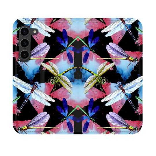 Housse Cuir Portefeuille Pour Samsung Galaxy S23 Animal Libellule