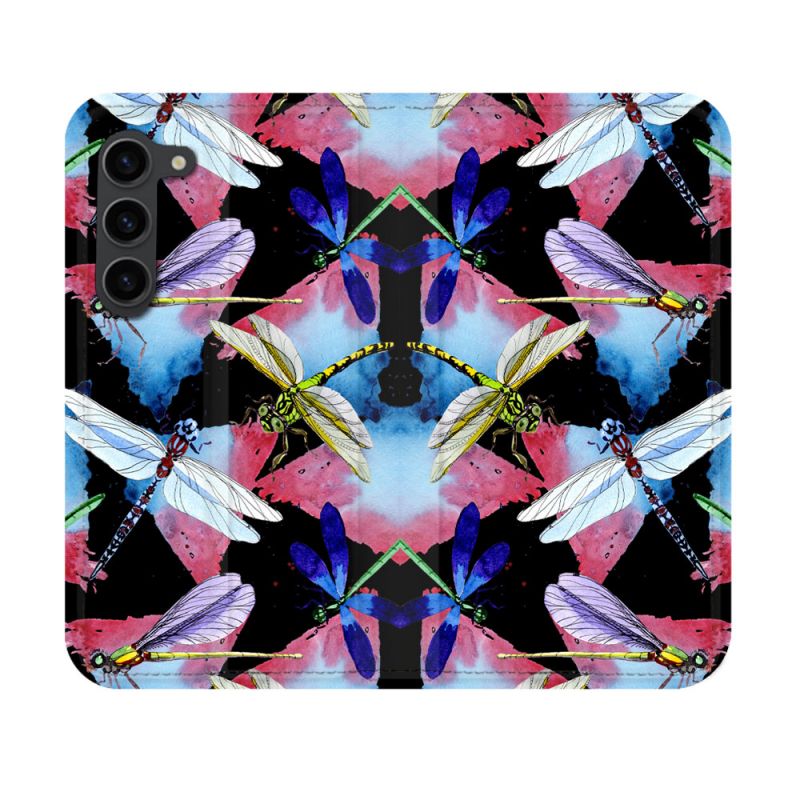 Housse Cuir Portefeuille Pour Samsung Galaxy S23 Animal Libellule