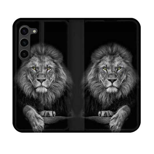 Housse Cuir Portefeuille Pour Samsung Galaxy S23 Animal Lion Majestueux
