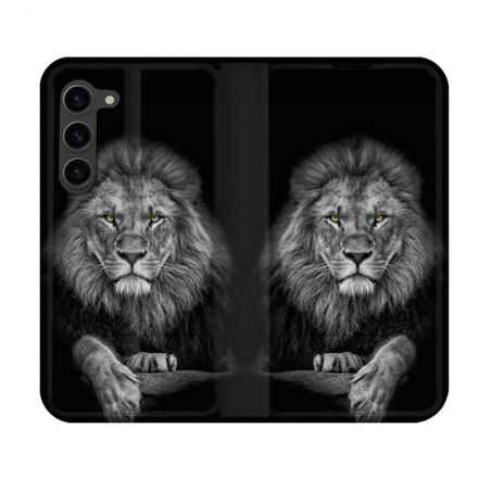 Housse Cuir Portefeuille Pour Samsung Galaxy S23 Animal Lion Majestueux