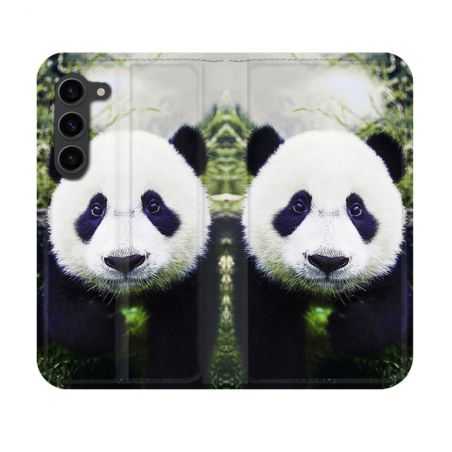 Housse Cuir Portefeuille Pour Samsung Galaxy S23 Animal Panda Color