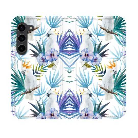 Housse Cuir Portefeuille Pour Samsung Galaxy S23 Animal Perroquet Peinture