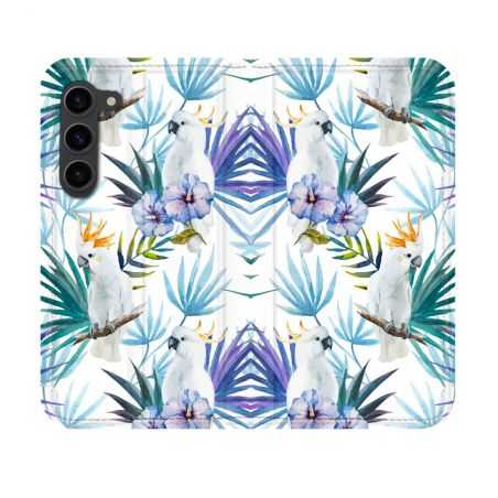 Housse Cuir Portefeuille Pour Samsung Galaxy S23 Animal Perroquet Peinture