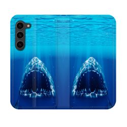 Housse Cuir Portefeuille Pour Samsung Galaxy S23 Animal Requin Dent