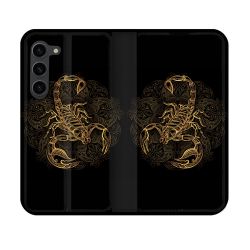 Housse Cuir Portefeuille Pour Samsung Galaxy S23 Animal Scorpion Fresque