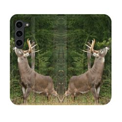 Housse Cuir Portefeuille Pour Samsung Galaxy S23 Chasse Cerf