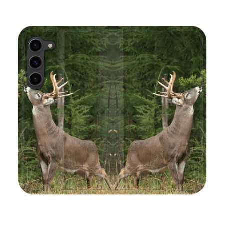 Housse Cuir Portefeuille Pour Samsung Galaxy S23 Chasse Cerf