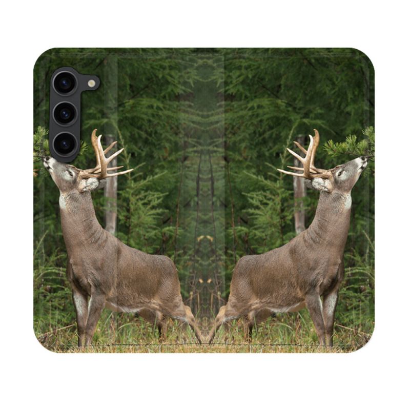 Housse Cuir Portefeuille Pour Samsung Galaxy S23 Chasse Cerf