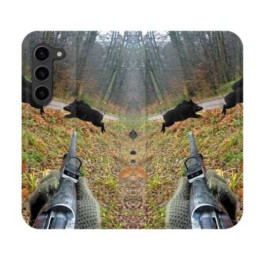 Housse Cuir Portefeuille Pour Samsung Galaxy S23 Chasse Vision Tir