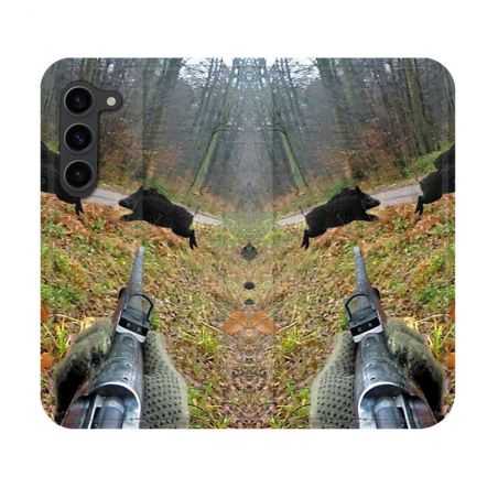 Housse Cuir Portefeuille Pour Samsung Galaxy S23 Chasse Vision Tir