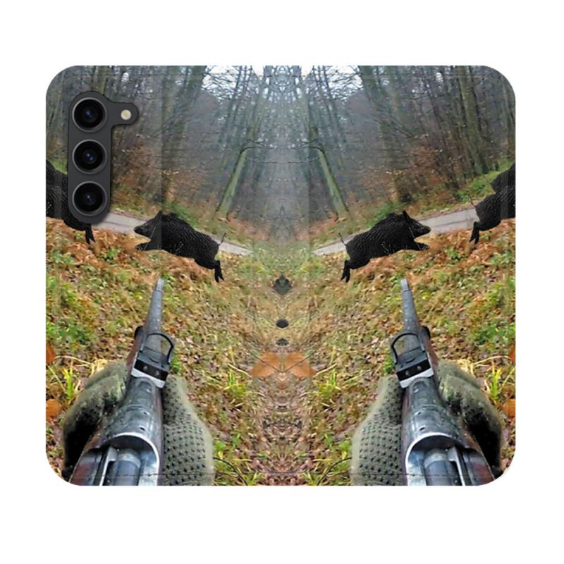 Housse Cuir Portefeuille Pour Samsung Galaxy S23 Chasse Vision Tir