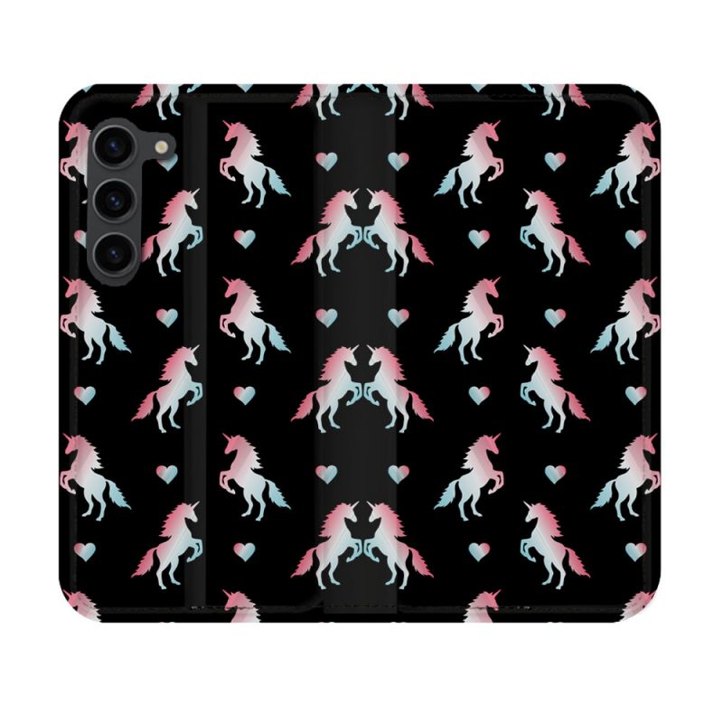 Housse Cuir Portefeuille Pour Samsung Galaxy S23 Fantastique Licorne Pattern