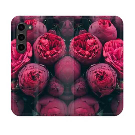 Housse Cuir Portefeuille Pour Samsung Galaxy S23 Fleur Pivoine