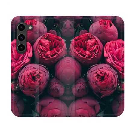 Housse Cuir Portefeuille Pour Samsung Galaxy S23 Fleur Pivoine