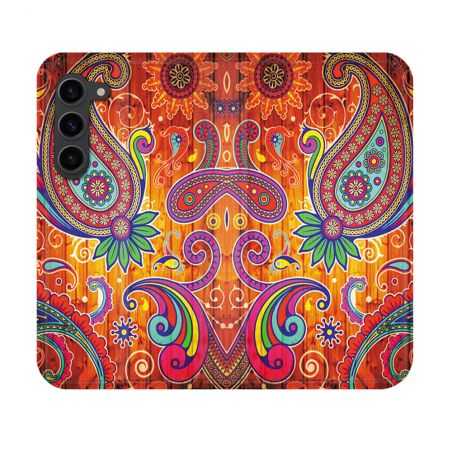 Housse Cuir Portefeuille Pour Samsung Galaxy S23 Fleur Psychedelic