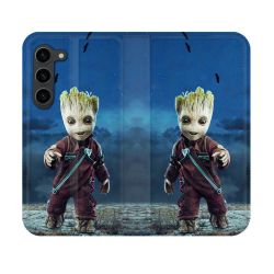 Housse Cuir Portefeuille Pour Samsung Galaxy S23 Groot Bleu
