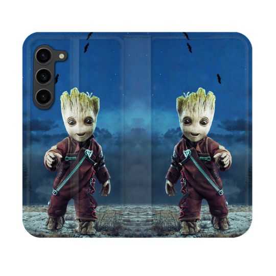 Housse Cuir Portefeuille Pour Samsung Galaxy S23 Groot Bleu