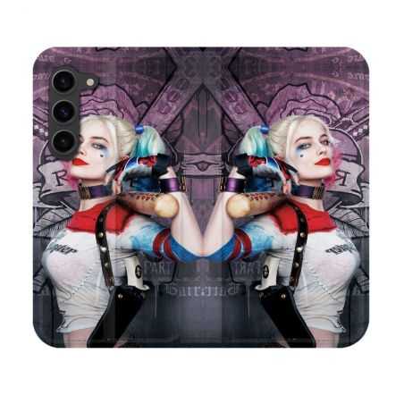 Housse Cuir Portefeuille Pour Samsung Galaxy S23 Harley Quinn Batte