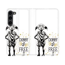 Housse Cuir Portefeuille Pour Samsung Galaxy S23 Harry Potter Dobby Free Blanc