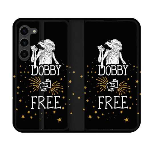 Housse Cuir Portefeuille Pour Samsung Galaxy S23 Harry Potter Dobby Free Noir