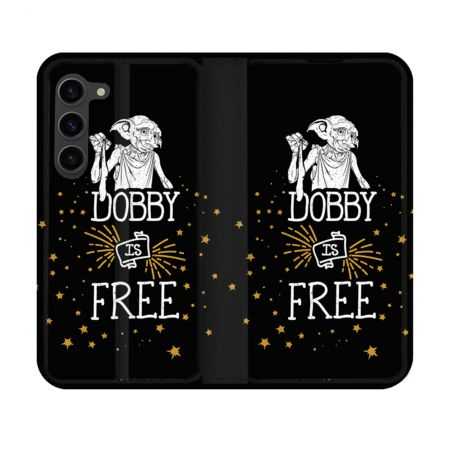 Housse Cuir Portefeuille Pour Samsung Galaxy S23 Harry Potter Dobby Free Noir