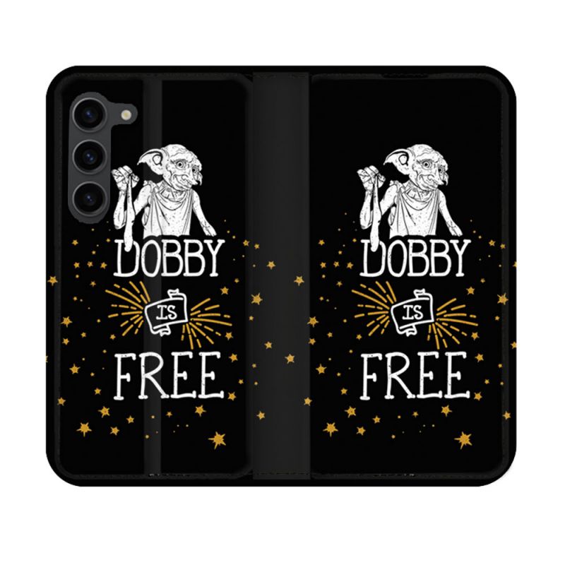 Housse Cuir Portefeuille Pour Samsung Galaxy S23 Harry Potter Dobby Free Noir