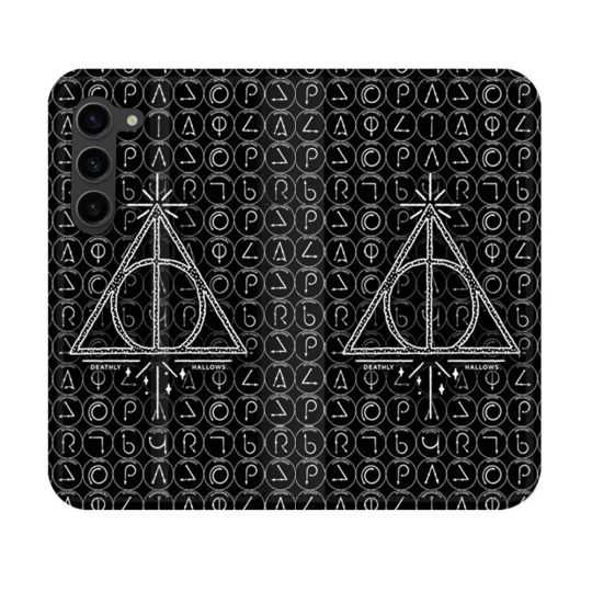 Housse Cuir Portefeuille Pour Samsung Galaxy S23 Harry Potter Hollows Triangle Noir