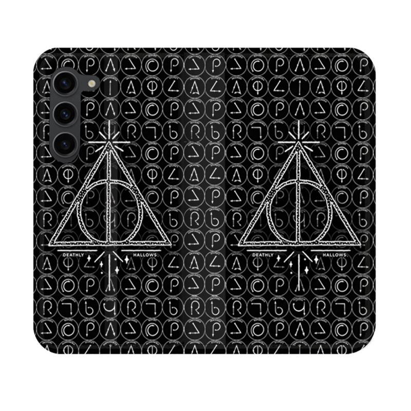 Housse Cuir Portefeuille Pour Samsung Galaxy S23 Harry Potter Hollows Triangle Noir