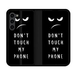 Housse Cuir Portefeuille Pour Samsung Galaxy S23 Humour Don't Touch