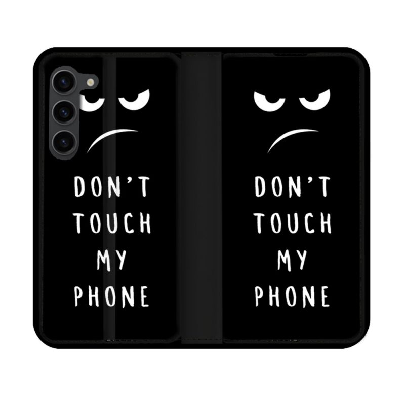 Housse Cuir Portefeuille Pour Samsung Galaxy S23 Humour Don't Touch