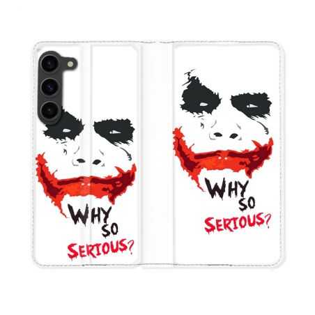 Housse Cuir Portefeuille Pour Samsung Galaxy S23 Joker Blanc
