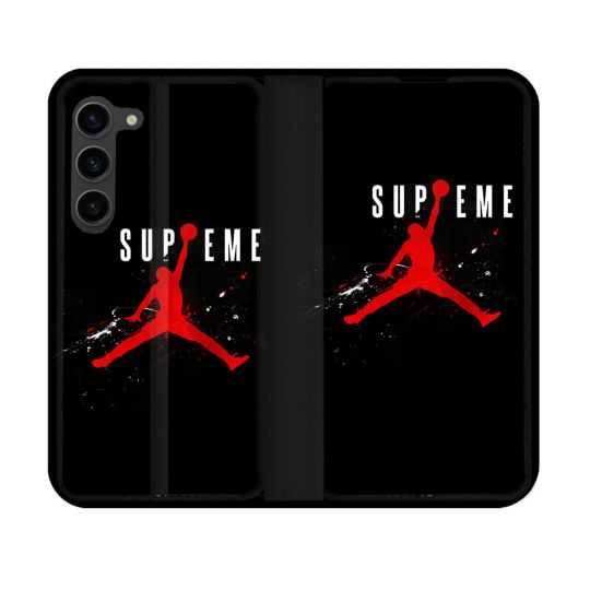 Housse Cuir Portefeuille Pour Samsung Galaxy S23 Jordan Supreme Noir