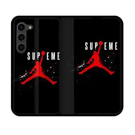 Housse Cuir Portefeuille Pour Samsung Galaxy S23 Jordan Supreme Noir