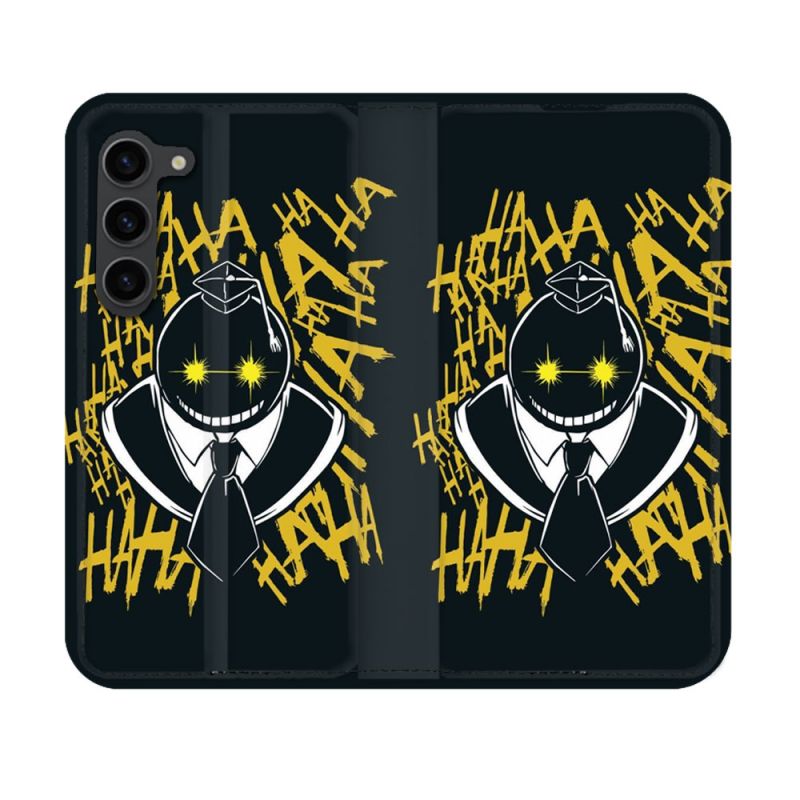 Housse Cuir Portefeuille Pour Samsung Galaxy S23 Manga Assassination Classroom Kuro Noir