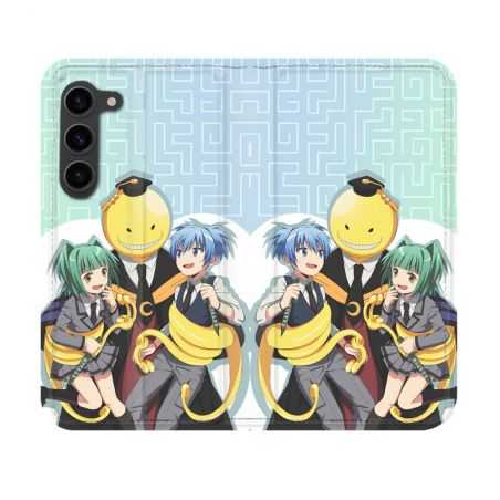 Housse Cuir Portefeuille Pour Samsung Galaxy S23 Manga Assassination Classroom Kuro Trio