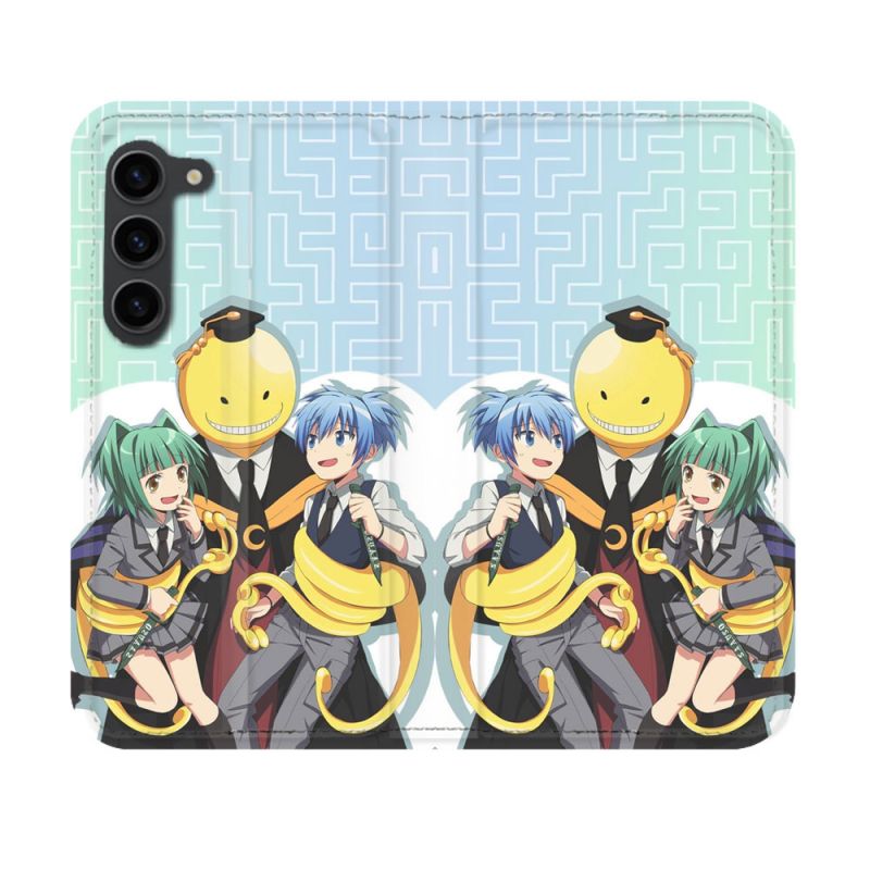 Housse Cuir Portefeuille Pour Samsung Galaxy S23 Manga Assassination Classroom Kuro Trio