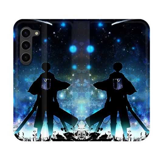 Housse Cuir Portefeuille Pour Samsung Galaxy S23 Manga Attaque Titans Levi