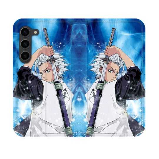 Housse Cuir Portefeuille Pour Samsung Galaxy S23 Manga Bleach Hitsugaya