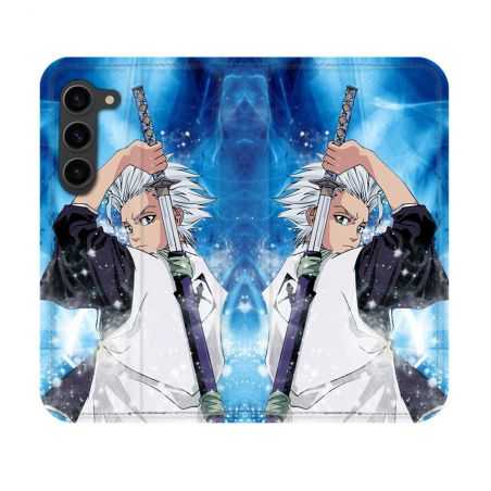 Housse Cuir Portefeuille Pour Samsung Galaxy S23 Manga Bleach Hitsugaya