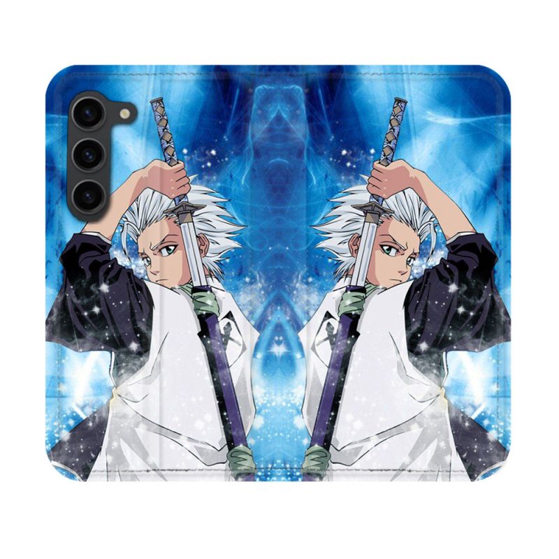 Housse Cuir Portefeuille Pour Samsung Galaxy S23 Manga Bleach Hitsugaya