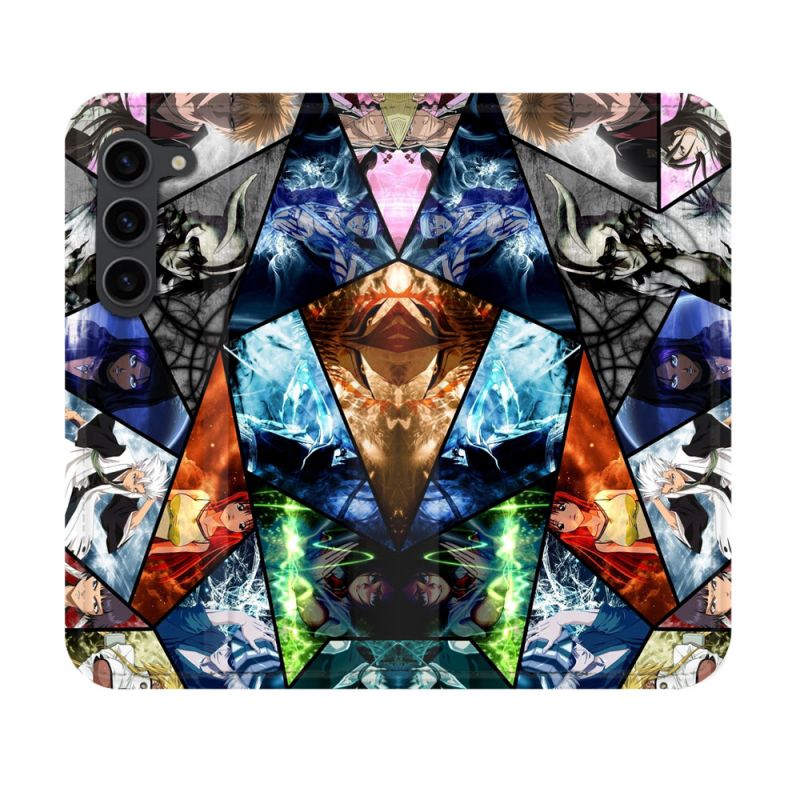 Housse Cuir Portefeuille Pour Samsung Galaxy S23 Manga Bleach Pele Mele