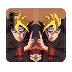 Housse Cuir Portefeuille Pour Samsung Galaxy S23 Manga Boruto Signe
