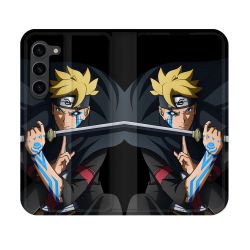 Housse Cuir Portefeuille Pour Samsung Galaxy S23 Manga Boruto Tatouage