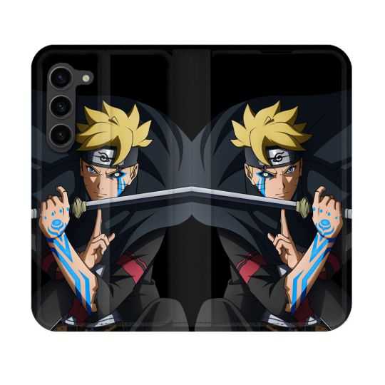Housse Cuir Portefeuille Pour Samsung Galaxy S23 Manga Boruto Tatouage