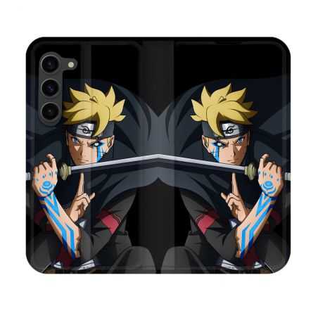 Housse Cuir Portefeuille Pour Samsung Galaxy S23 Manga Boruto Tatouage