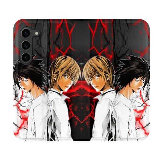 Housse Cuir Portefeuille Pour Samsung Galaxy S23 Manga Death Note Duo